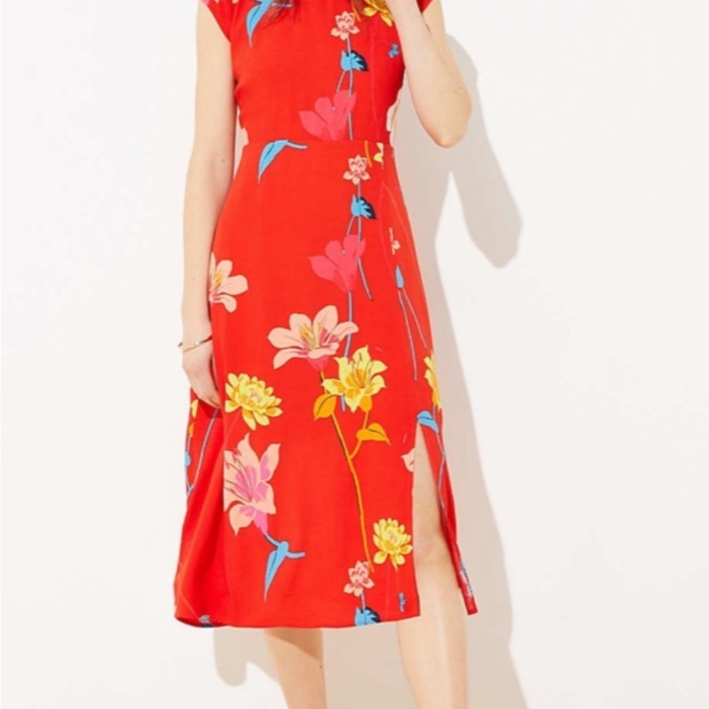 LOFT Lily cap sleeve midi dress